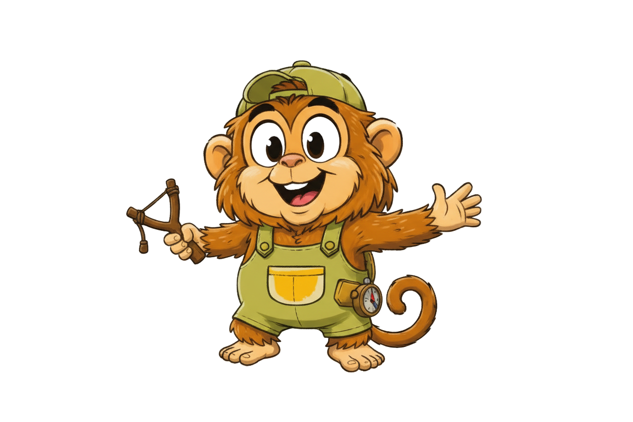 Na, a playful pygmy marmoset, official Monkeys on Patrol artwork