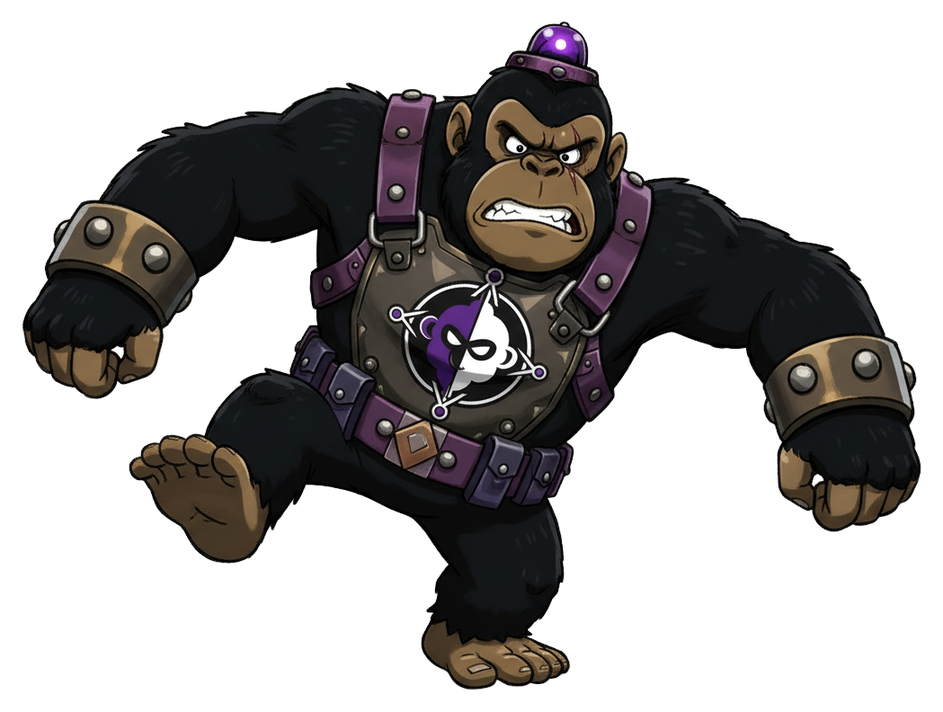 Grum, Dr. Split's gorilla enforcer, official Monkeys on Patrol artwork