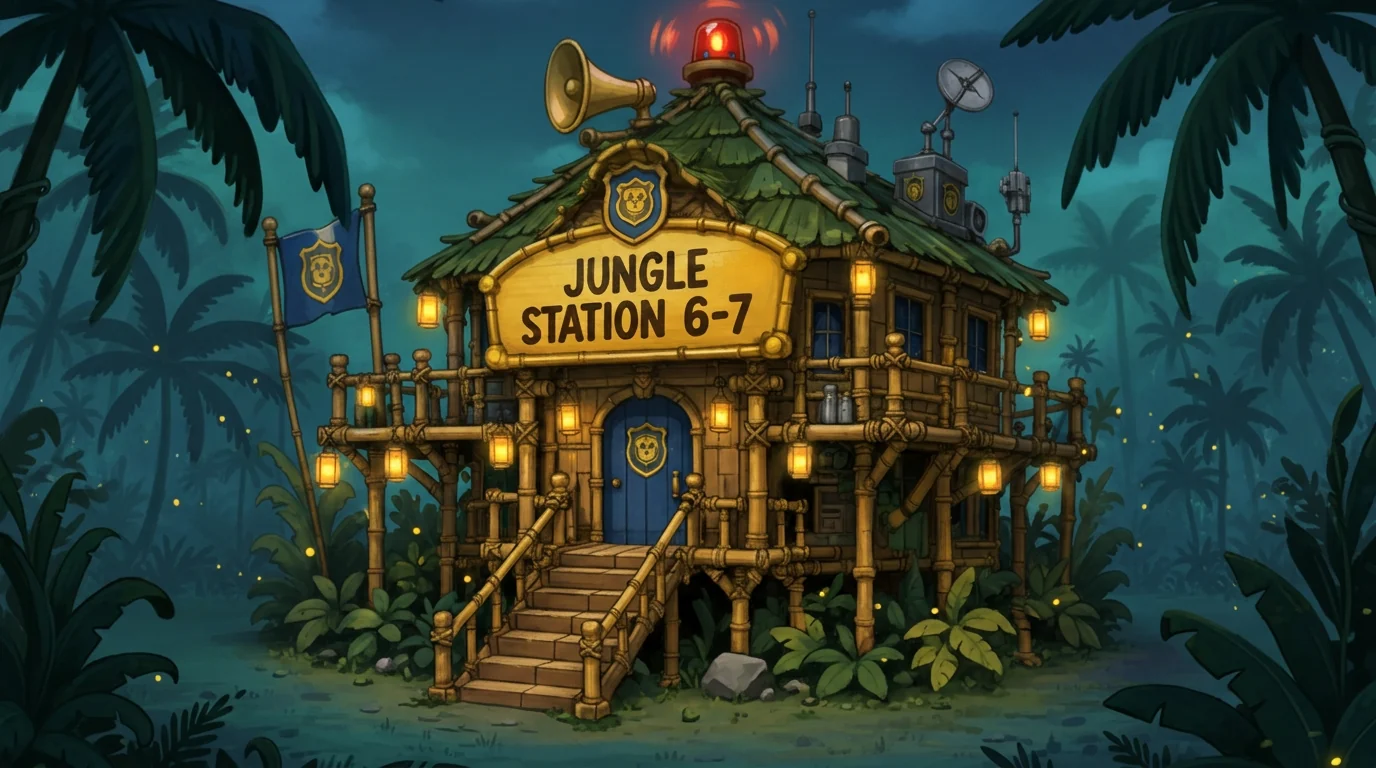 Jungle Station 6-7 at night