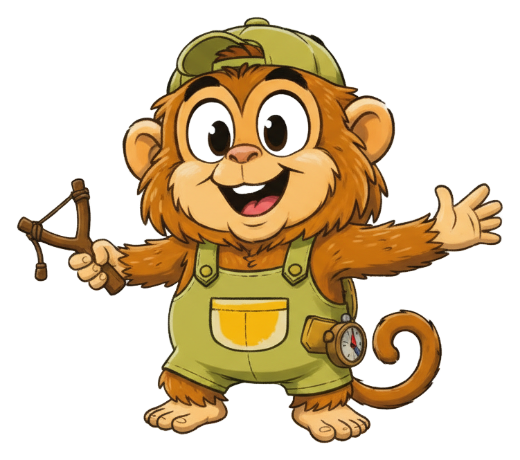 Na, a playful pygmy marmoset, official Monkeys on Patrol artwork