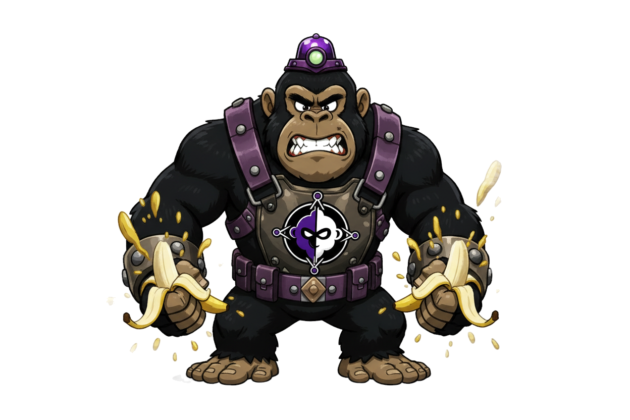 Grunk, a heavy-lifting gorilla henchman, official Monkeys on Patrol artwork