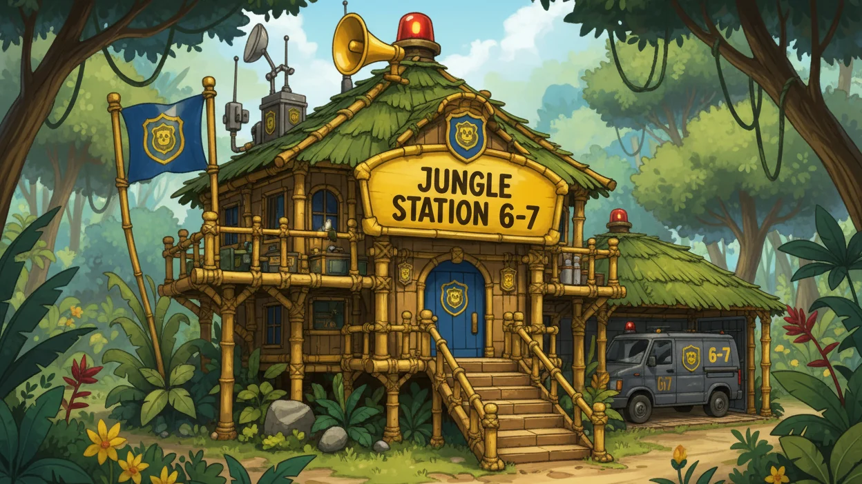 Jungle Station 6-7 — official Monkeys on Patrol artwork